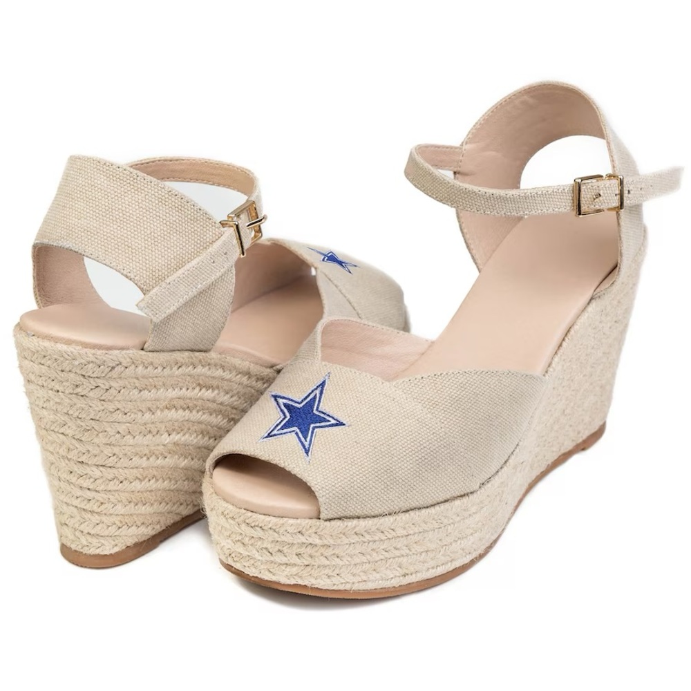 NWOT NFL Women’s Dallas Cowboys Cuce Espadrille Wedge Heel - Size 9